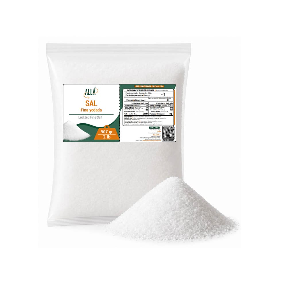 Sal fina yodada ALLÁ (907 g / 2 lb) - Miniatura 4