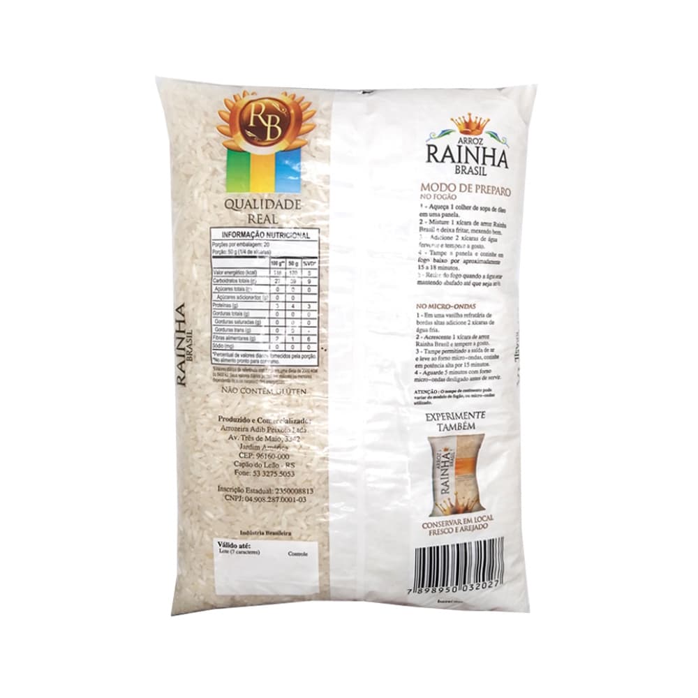 Arroz blanco tipo 1 Rainha (1 kg / 2.2 lb) - Miniatura 2