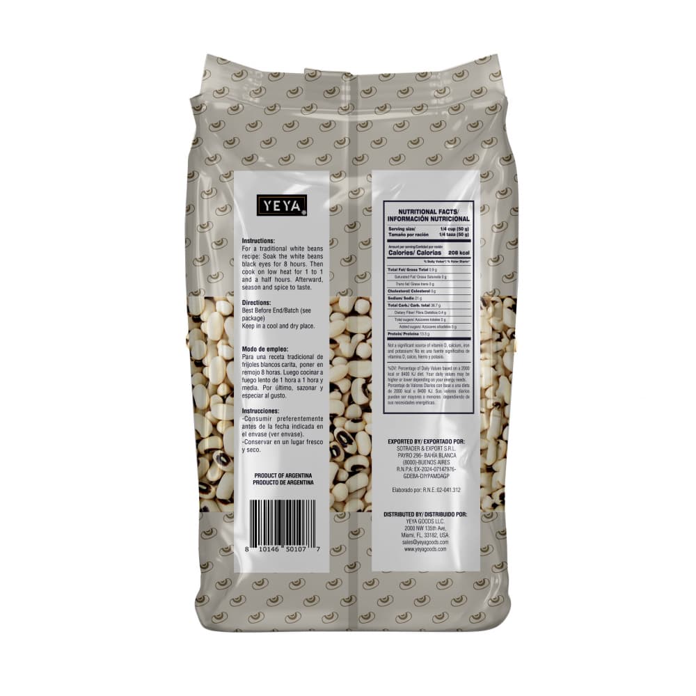 Frijoles blancos carita Yeya (1 kg / 2.2 lb) - Miniatura 2