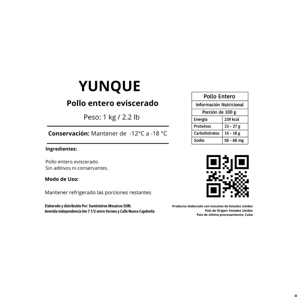 Pollo entero eviscerado Yunque (1 kg / 2.2 lb) - Miniatura 3