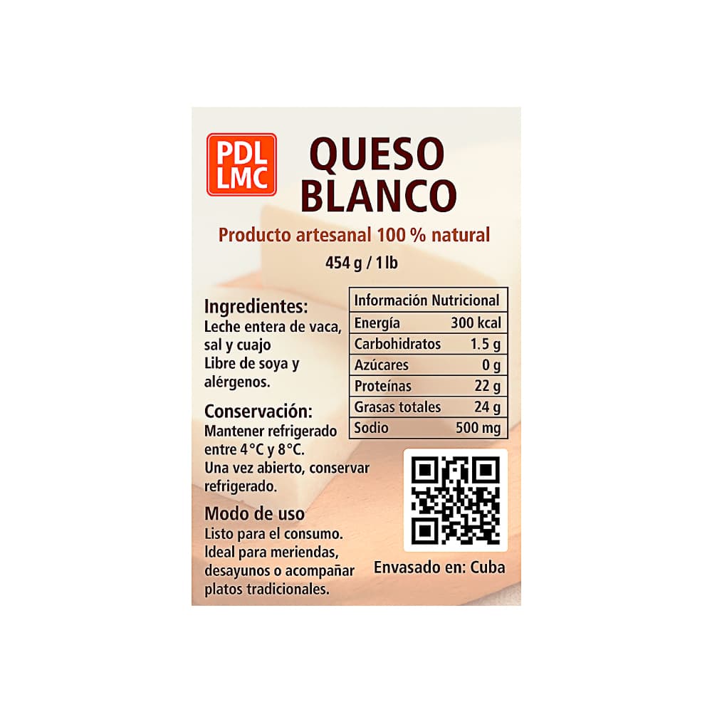 Queso blanco PDL LMC (454 g / 1 lb) - Miniatura 3