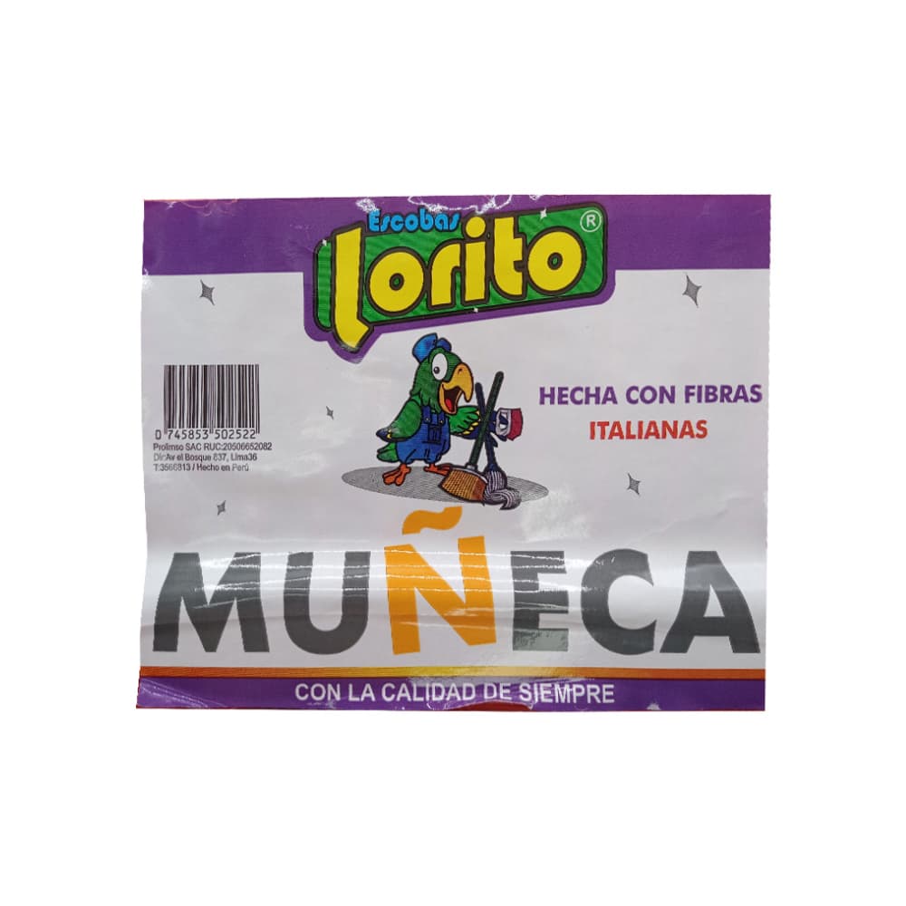 Escoba plástica con palo de madera Muñeca Lorito - Miniatura 3