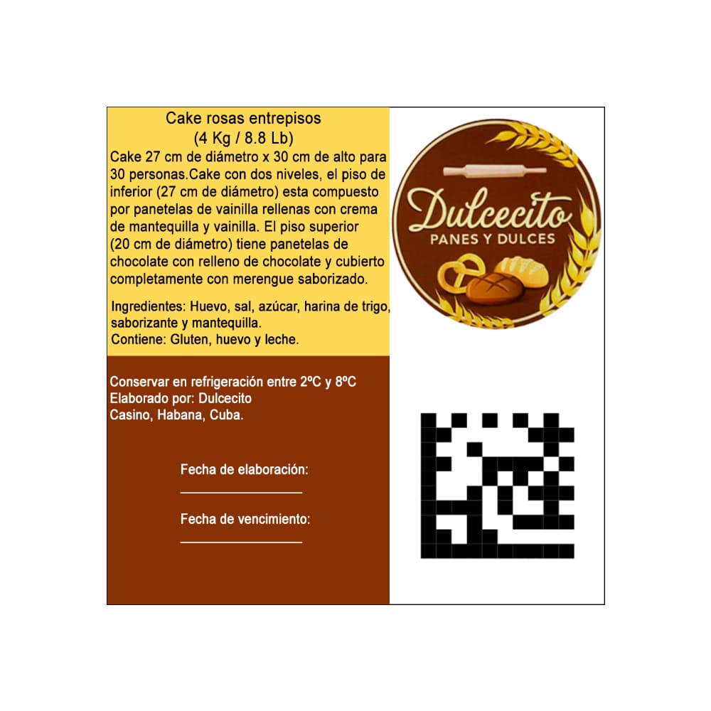 Cake rosas entrepisos Dulcecito (para 30 personas) - Miniatura 3