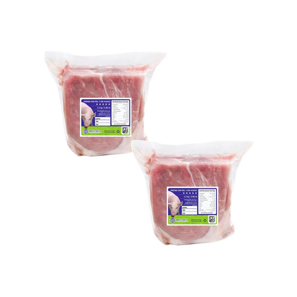 Pierna de cerdo sin piel y sin hueso Multisell (2 x 1.3 kg / 2.86 lb ) - Imagen 1