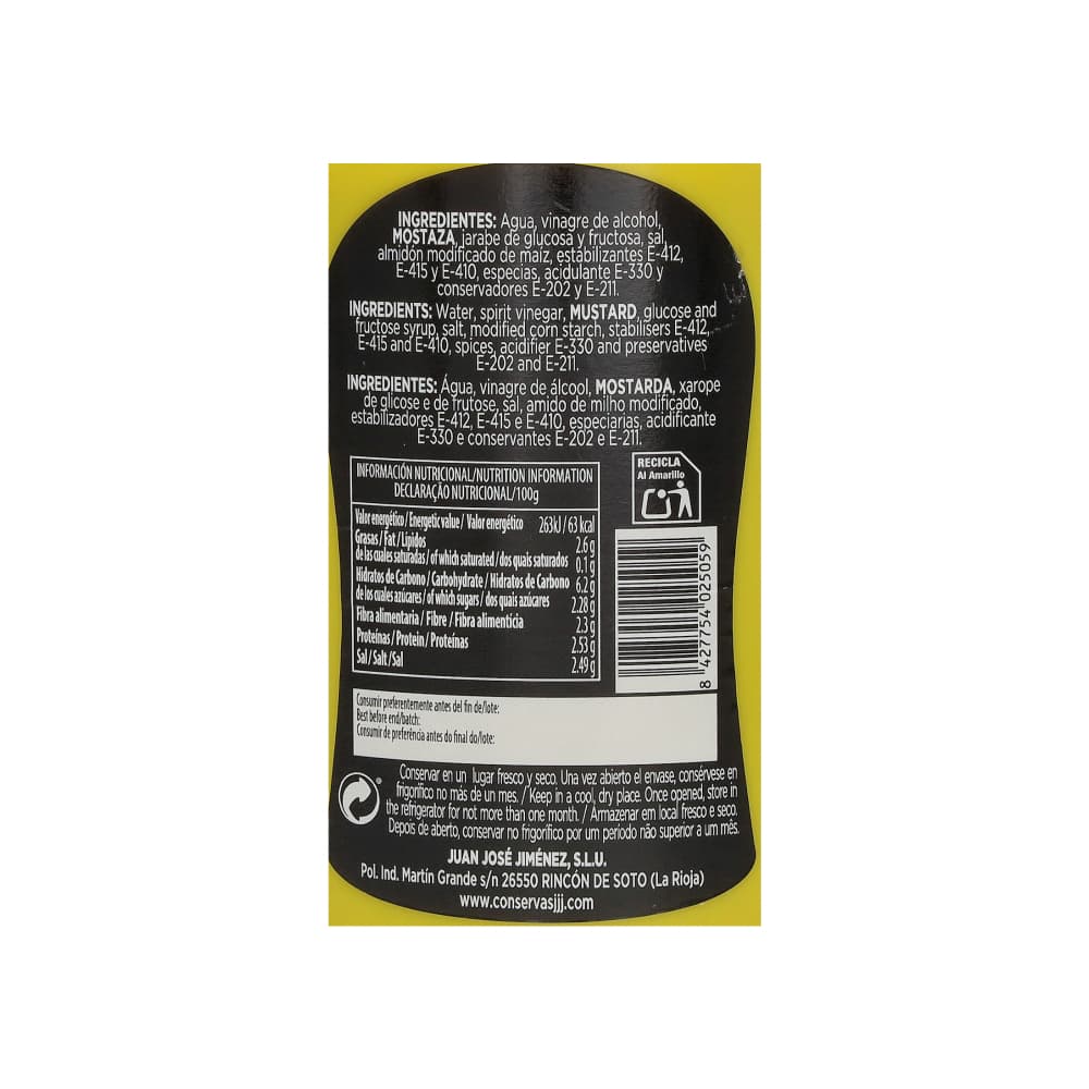 Mostaza suave Juan José Jiménez (300 g / 10.58 oz) - Miniatura 3