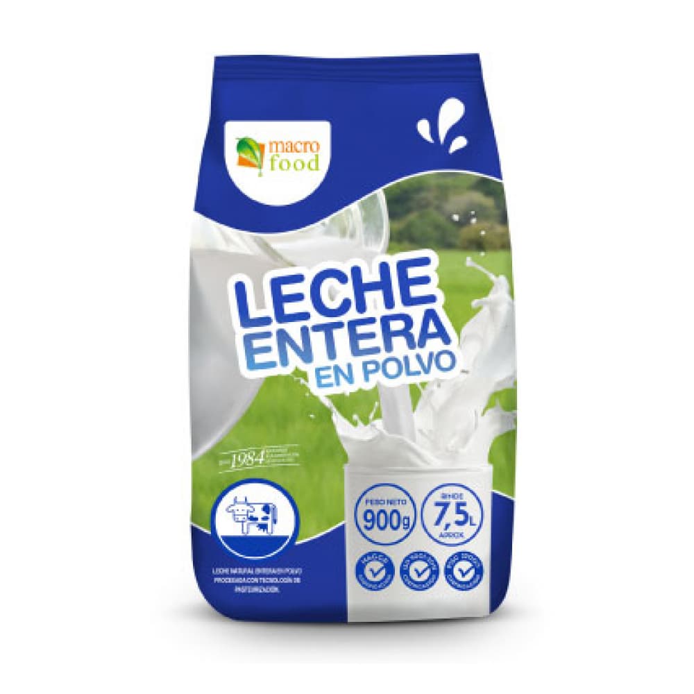 Leche entera en polvo Macro Food (1 kg / 2.2 lb) - Imagen 1