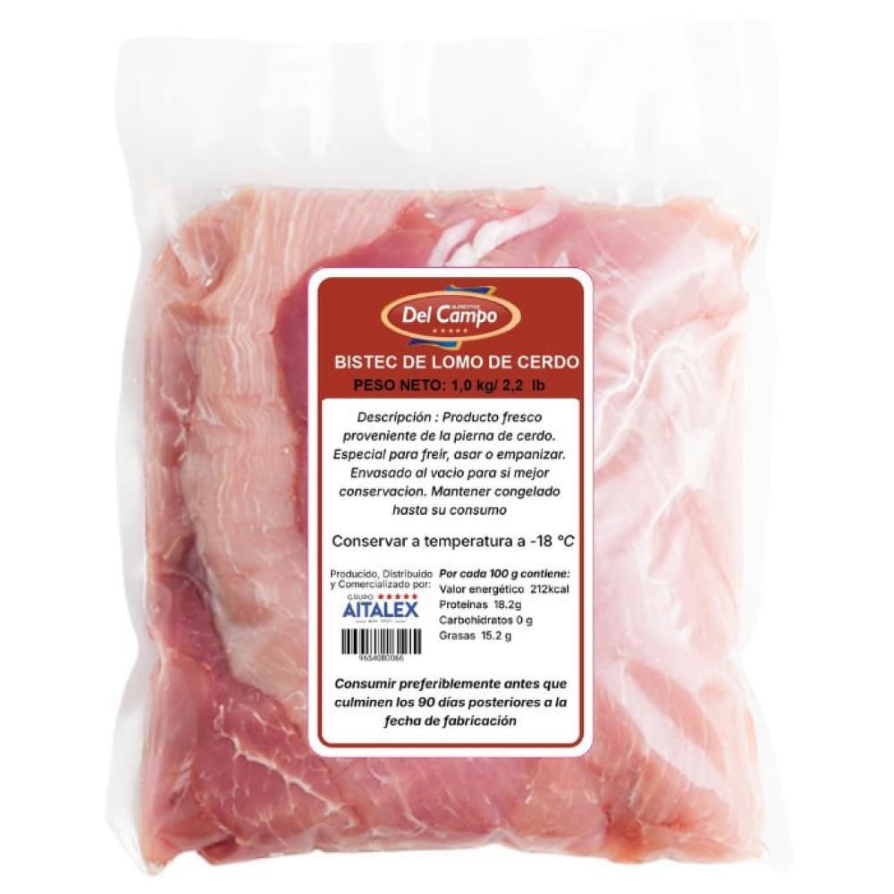 Bistec de Lomo de cerdo Alimentos del Campo (1 kg / 2.2 lb) - Imagen 1
