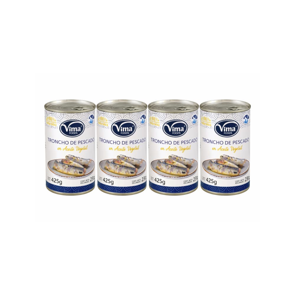 Troncho de pescado en aceite vegetal Vima Foods ( 4 x 425 g ) - Imagen 1