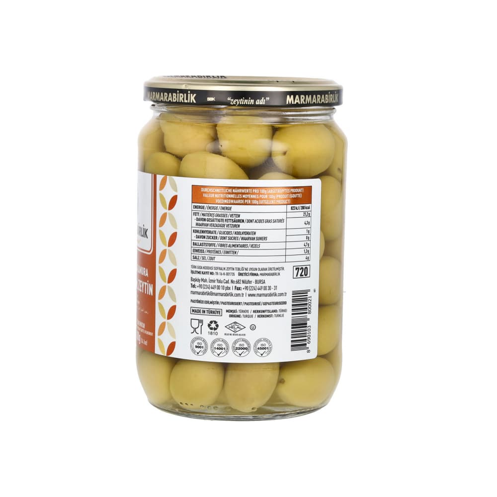 Aceitunas verdes enteras en salmuera Marmarabirlik (400 g / 14.1 oz) - Miniatura 2