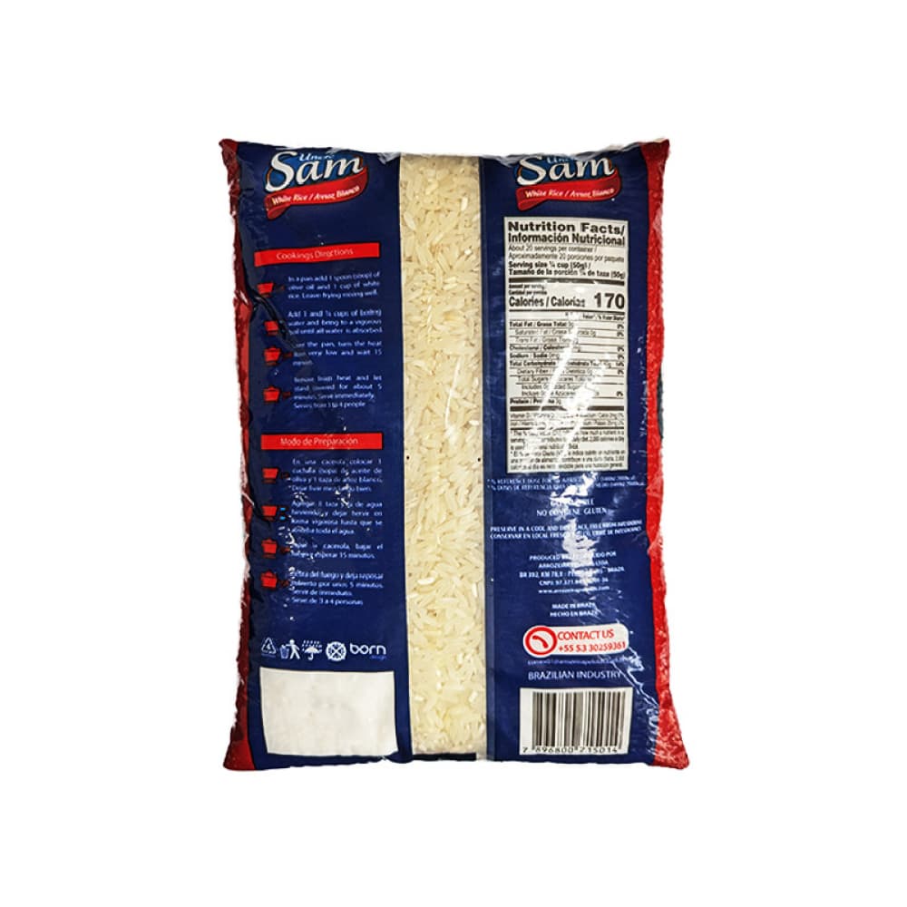 Arroz blanco grano largo Uncle Sam (20 x 1 kg / 2.2 lb) - Miniatura 3