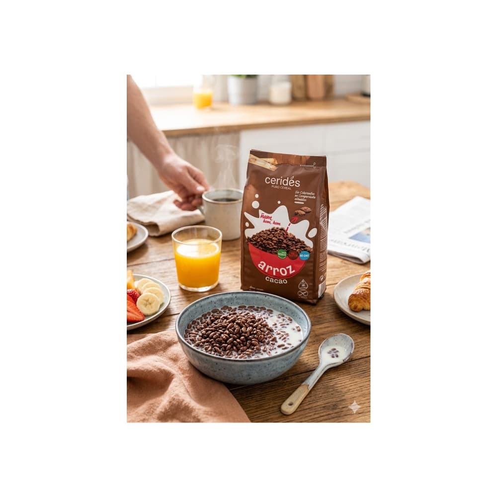 Cereal de arroz inflado con sabor a chocolate Ceridés (500 g / 1.1 lb) - Miniatura 5