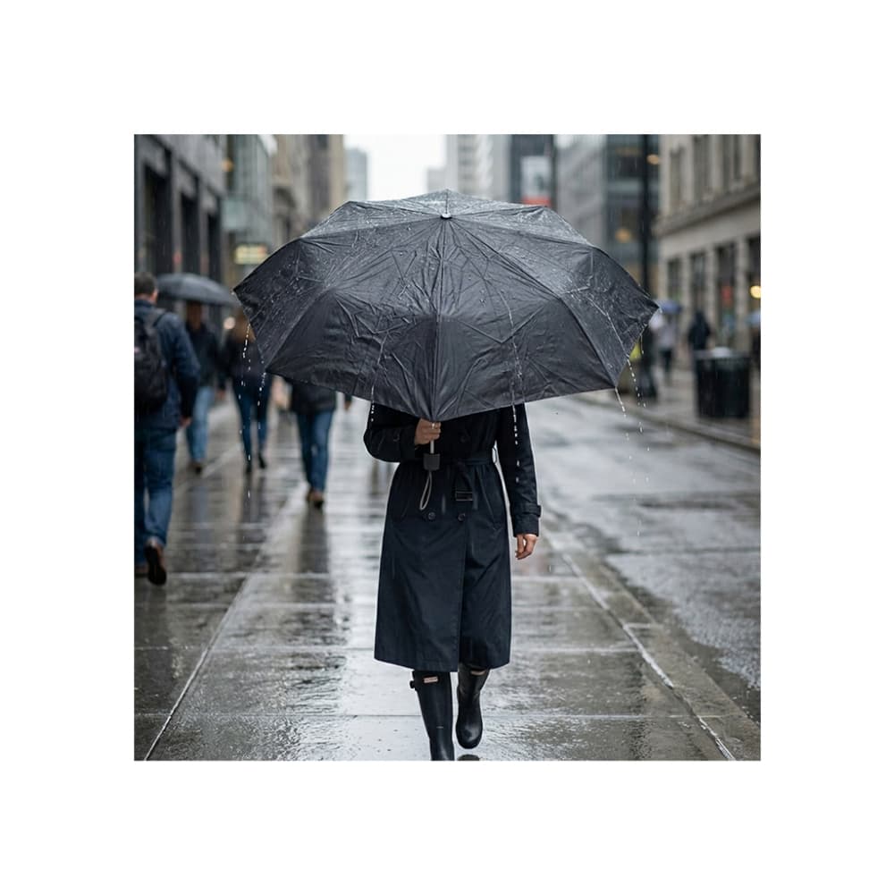 Paraguas plegable negro de 100 cm Jully - Miniatura 5