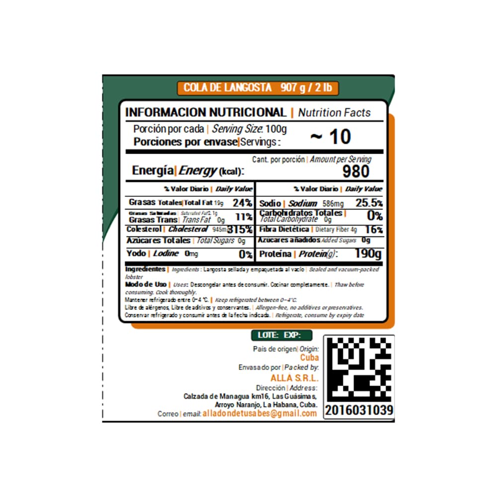 Cola de langosta ALLÁ (907 g / 2 lb) - Miniatura 4