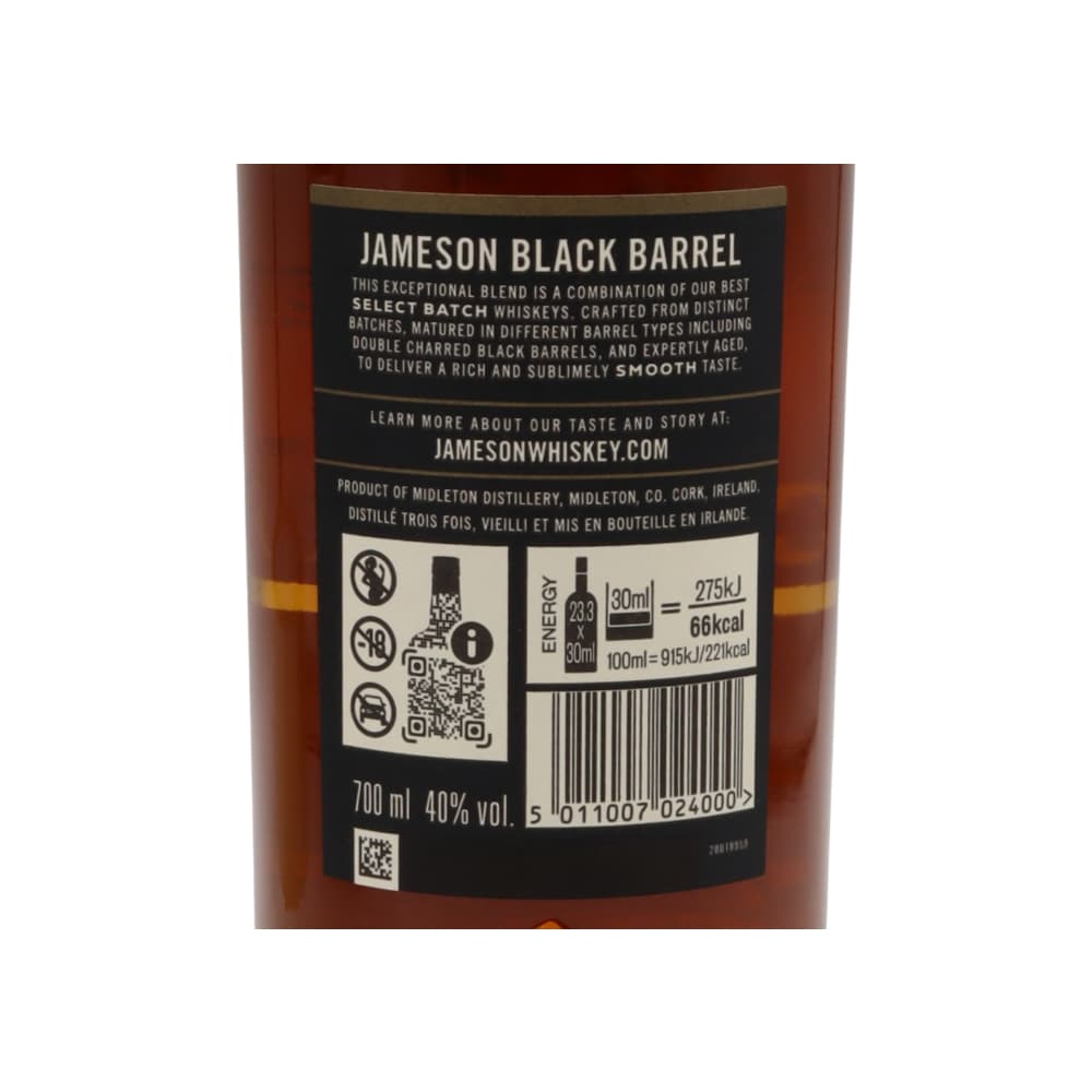 Whisky Black Barrel 40 % vol Jameson (700 ml) - Miniatura 6