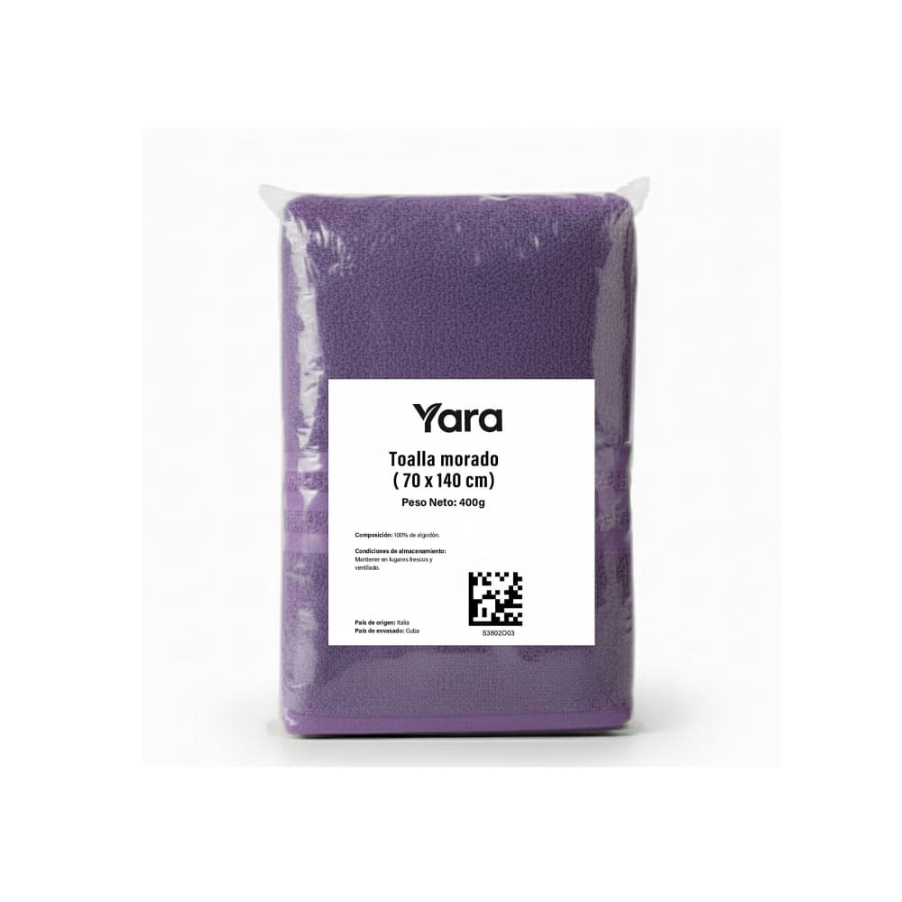Toalla morada Yara (70 cm x 140 cm) - Miniatura 4