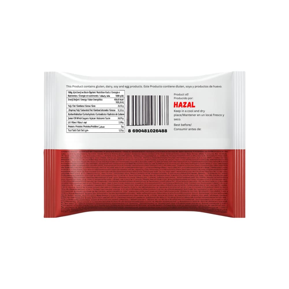 Torta de cacao compuesto de chocolate y coco recubierto con sabor de fresa y relleno de crema Happyday (35 g / 1.23 oz) - Miniatura 2