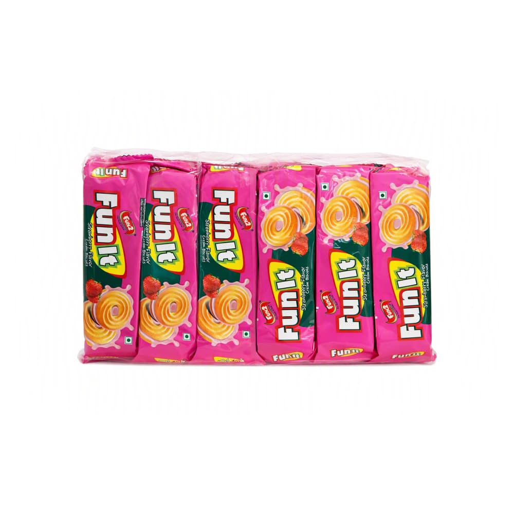 Galletas con crema sabor fresa Fun It Fun2 (12 x 36 g / 1.27 oz) - Miniatura 1