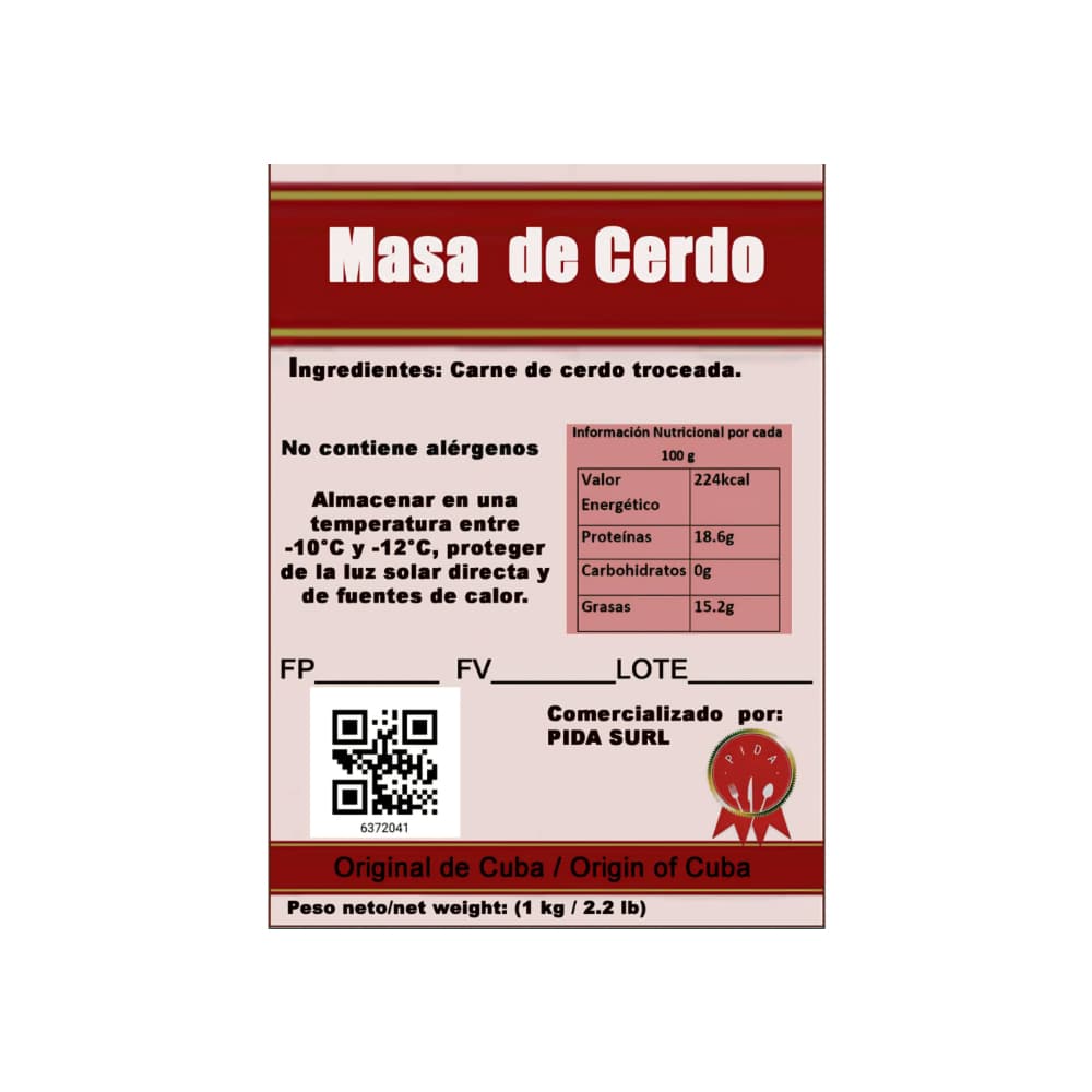 Masa de cerdo Pida (1 Kg / 2.2 lb) - Miniatura 3