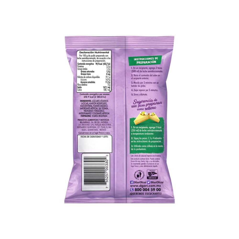 Polvo para preparar pudín sabor limón D'Gari (96 g / 3.39 oz) - Miniatura 4