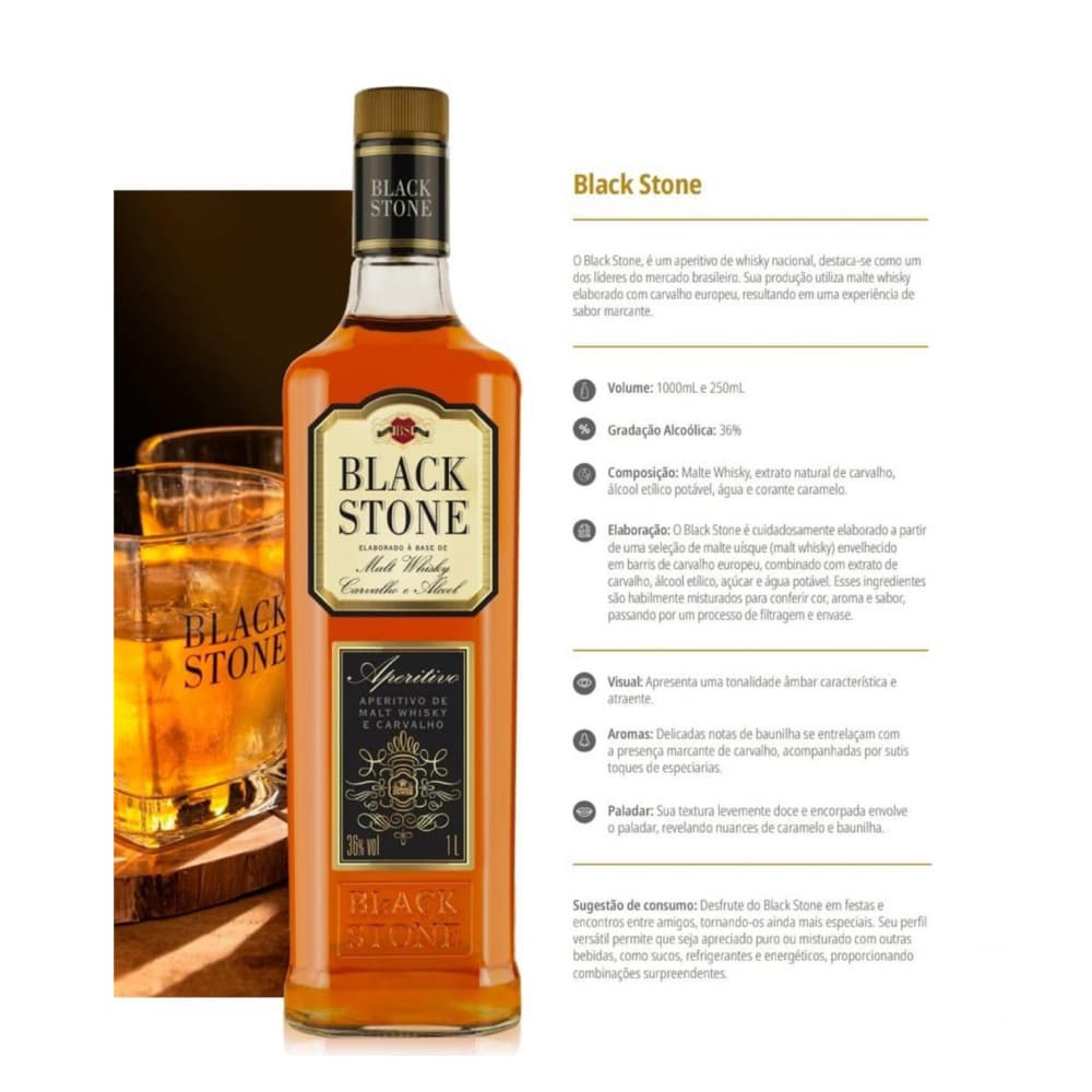 Whisky Black Stone (1000 ml) - Miniatura 3