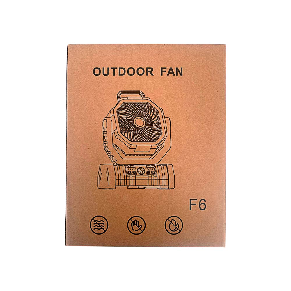 Ventilador portátil recargable color verde con linterna LED 20000 mAh Outdoor Fan F6 - Miniatura 4