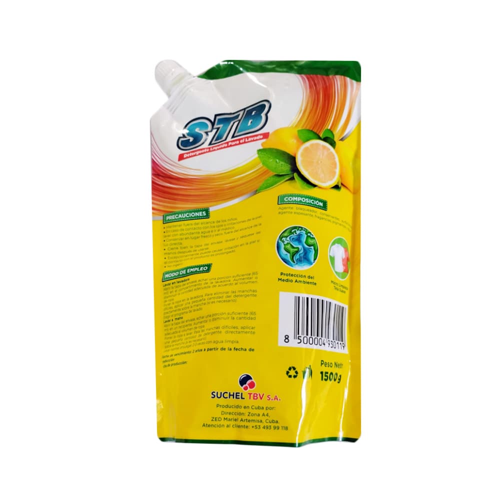 Detergente líquido para ropa con aroma a limón STB (1.5 kg / 3.3 lb) - Miniatura 2
