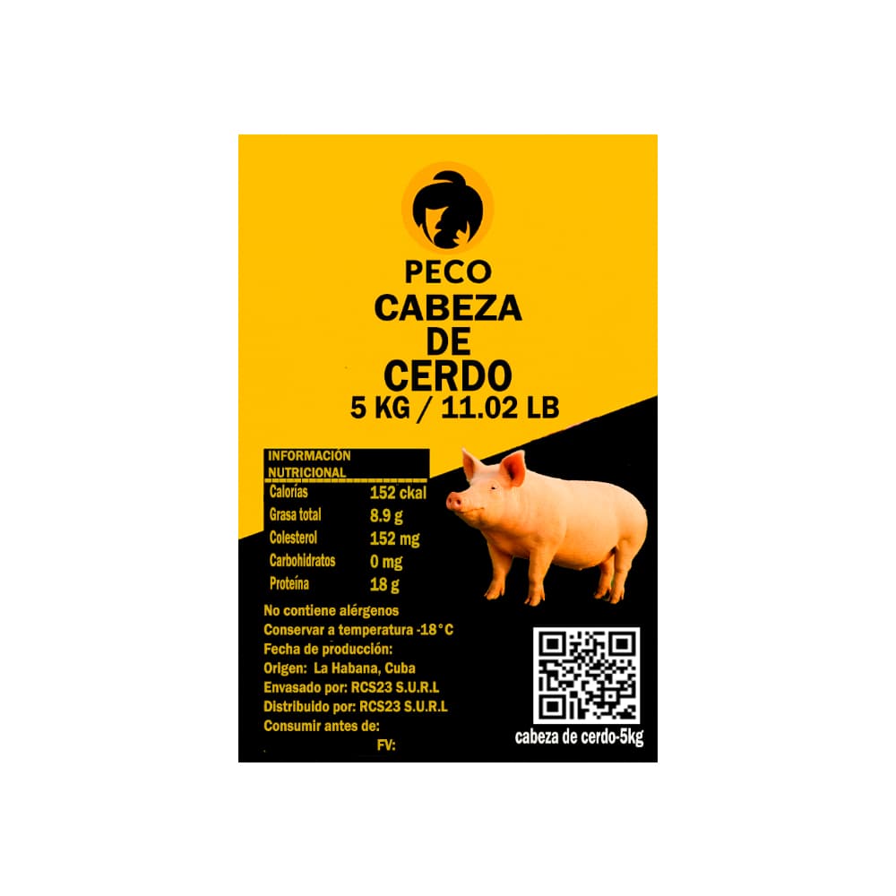 Cabeza de cerdo Peco (5 kg / 11.02 lb) - Miniatura 2