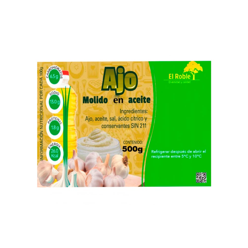 Ajo molido en aceite El Roble (500 g / 1.10 lb) - Miniatura 4