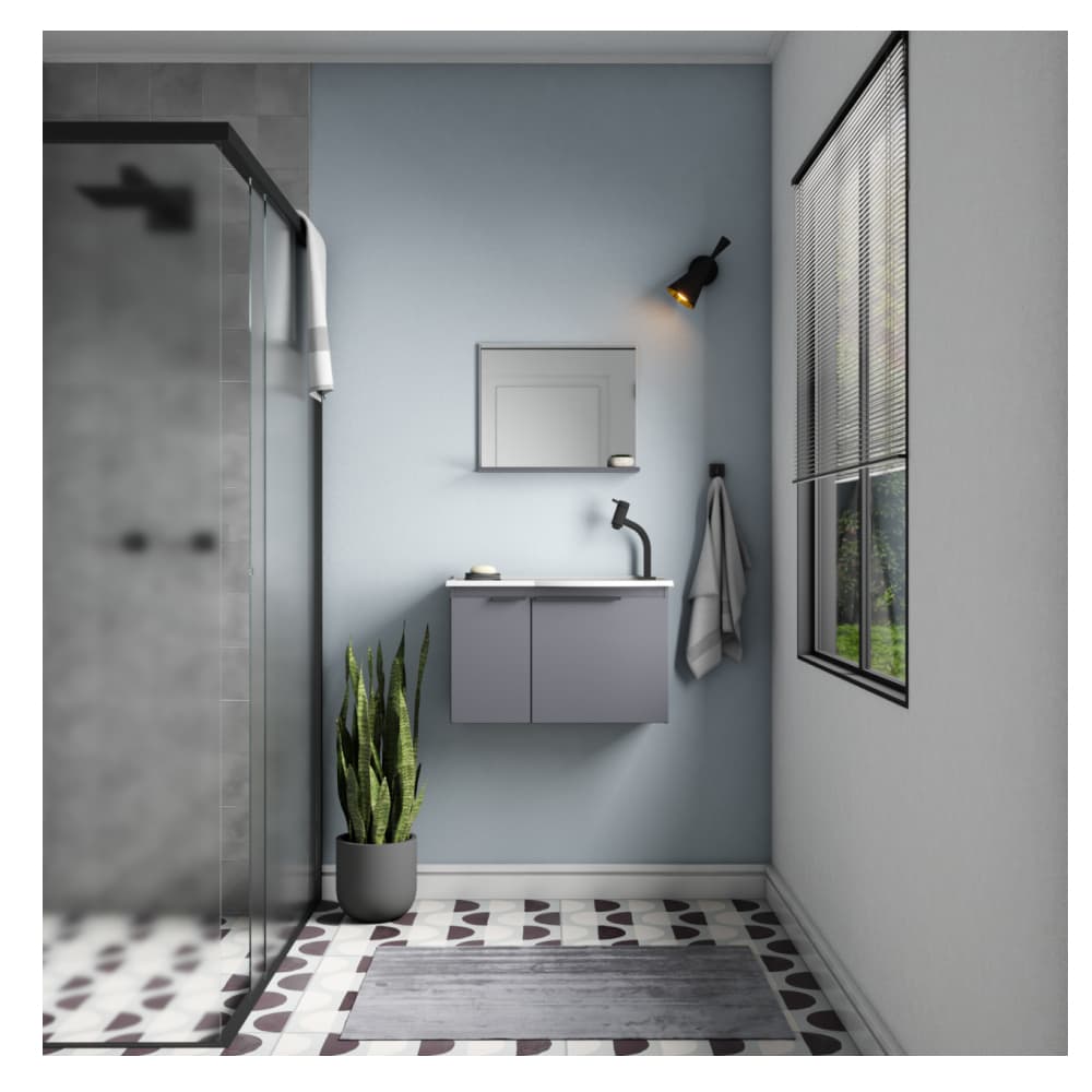 Mueble de baño gris en madera Cozimax Quartz - Miniatura 2