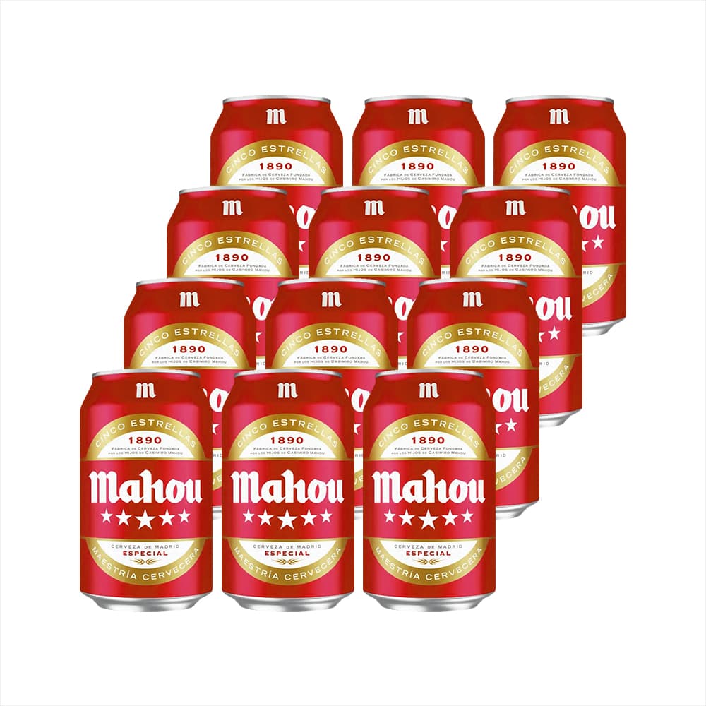 Cerveza Cinco Estrellas Mahou (12 x 330 ml) - Miniatura 1