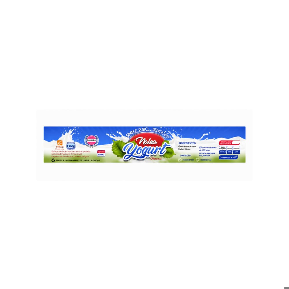Yogurt natural con probióticos Natea (500 ml) - Miniatura 2