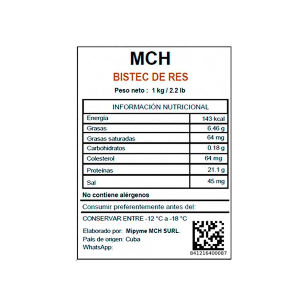 Bistec de res MCH (1 kg / 2.2 lb) - Miniatura 3