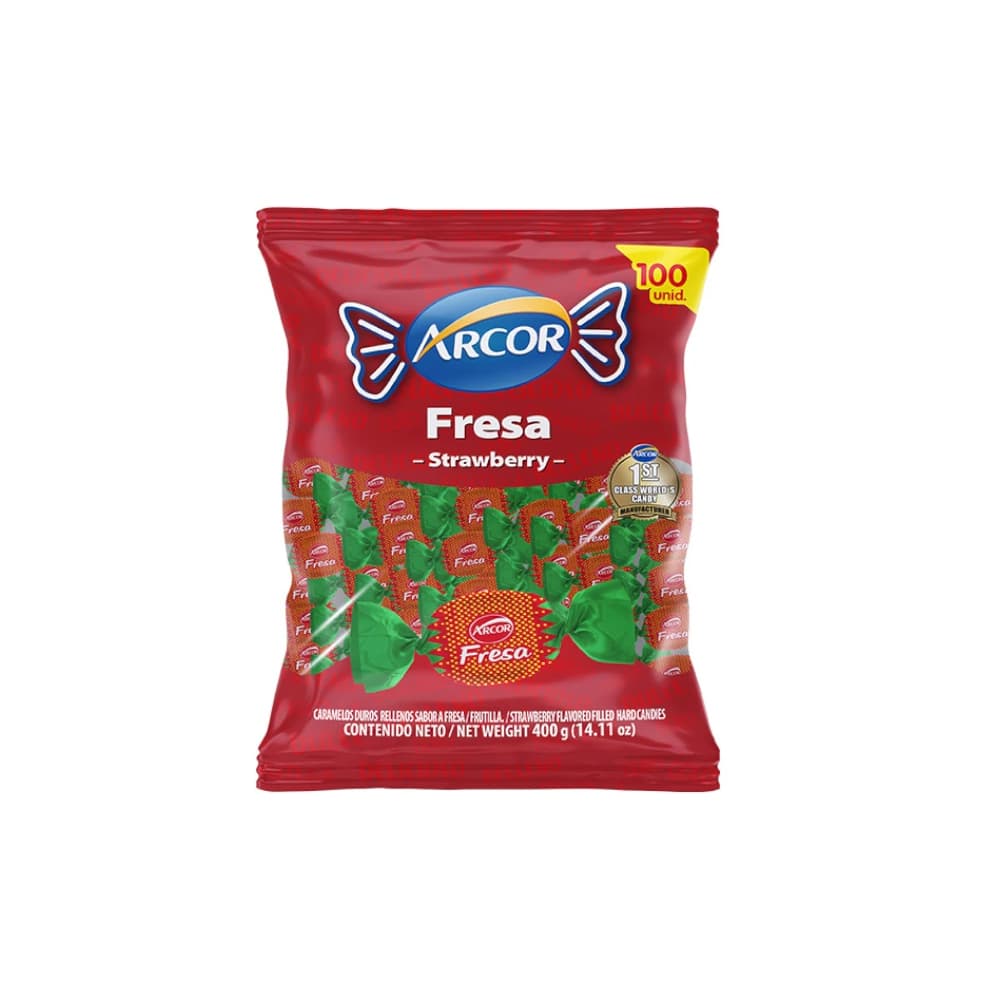 Caramelos de fresa Arcor (400 g / 14.11 oz) - Imagen 1