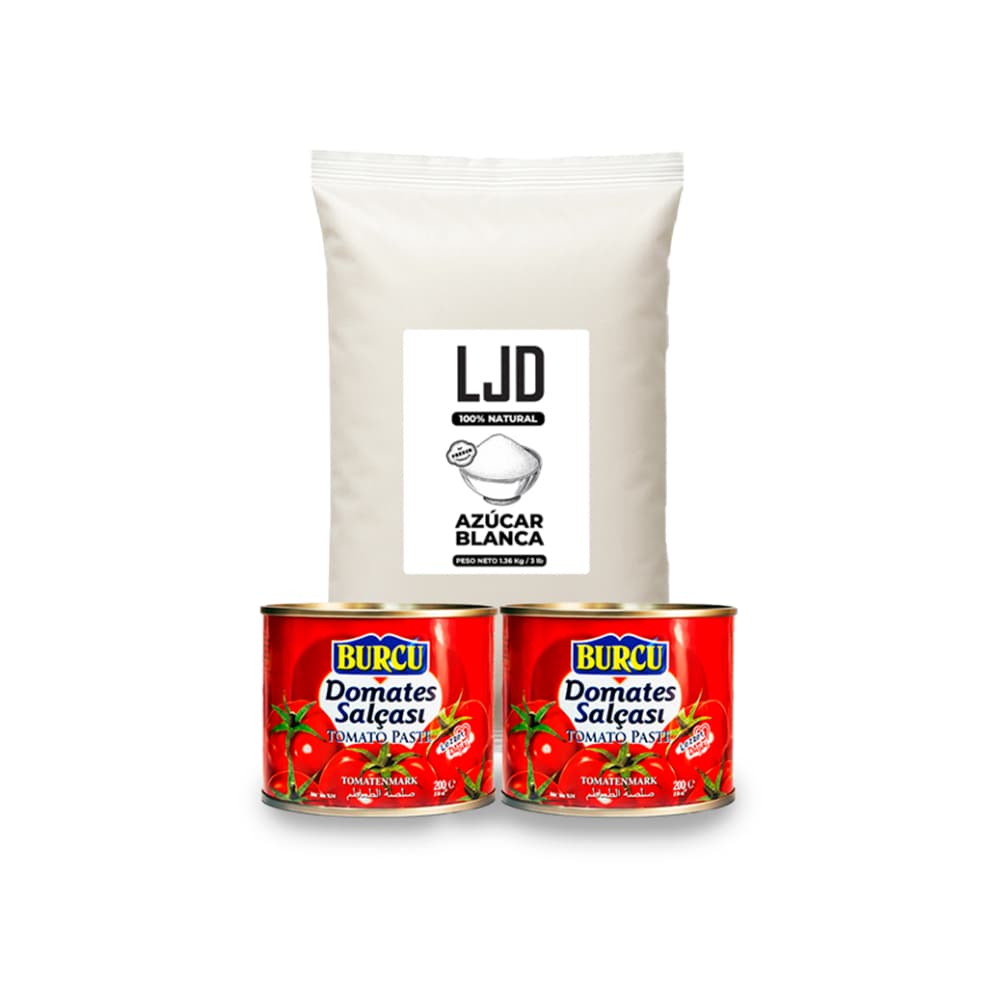 Combo simple #1: Azúcar blanca LJD + Pasta de tomate Burcu - Imagen 1