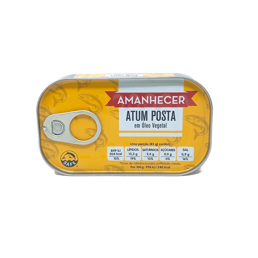 Trozos de atún en aceite vegetal Amanhecer (120 g / 0.26lb) - Imagen 1