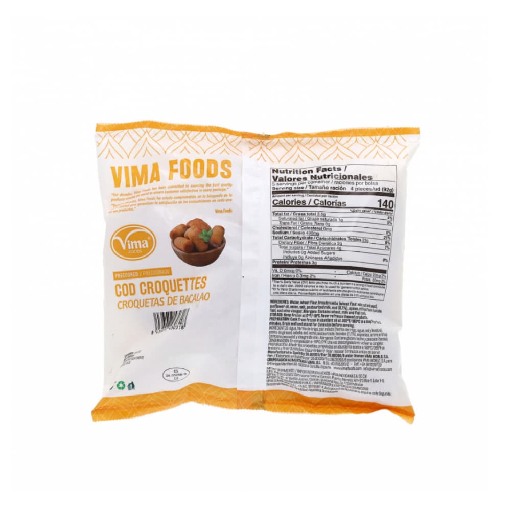 Croquetas de bacalao casera Vima Foods (500 g / 1.1 lb) - Miniatura 4