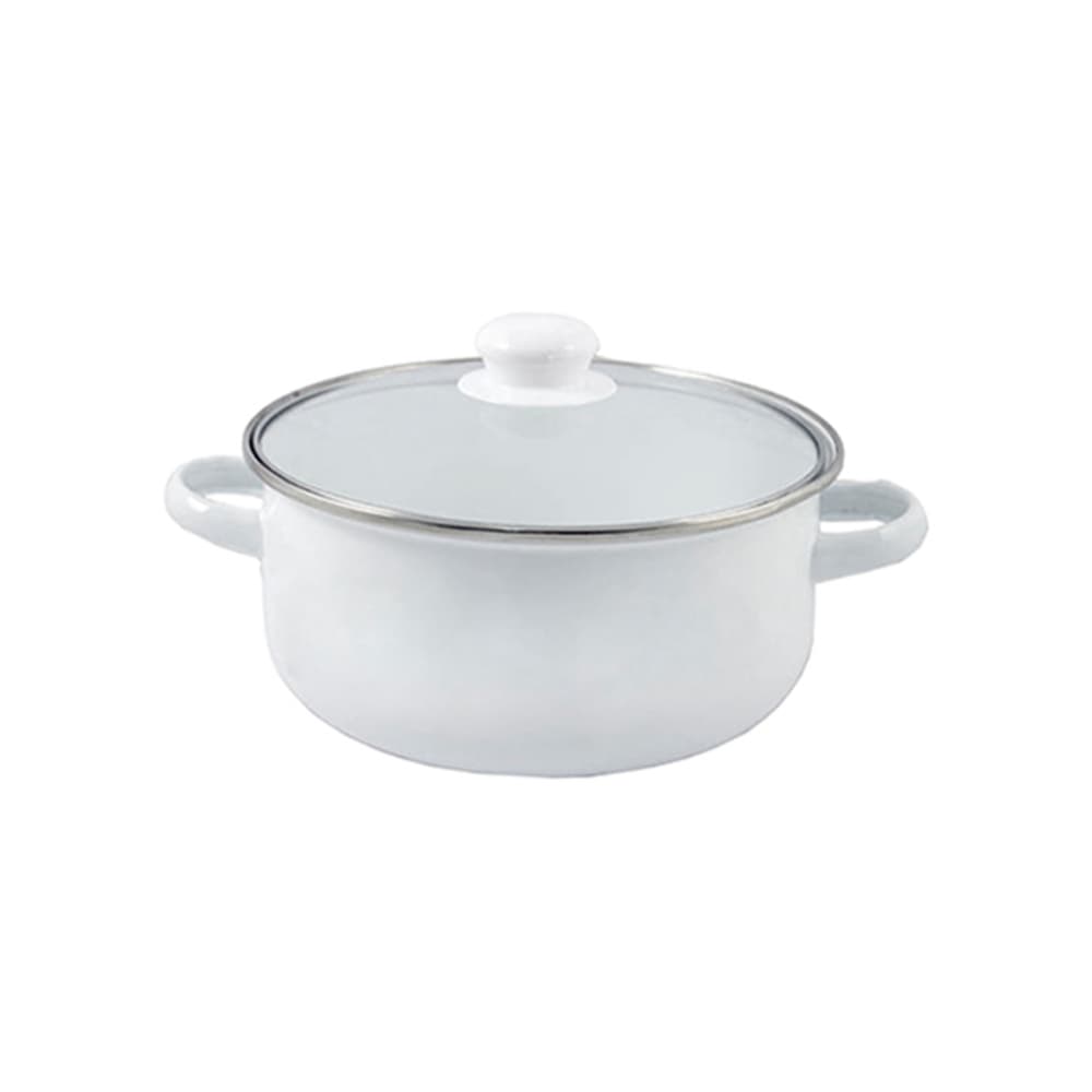 Olla blanca con tapa de cristal 26 cm Casa y menaje - Miniatura 1