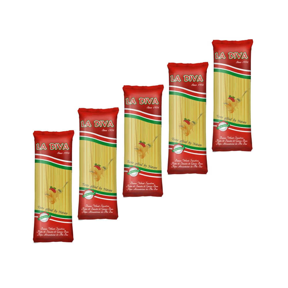 Espaguetis La Diva (5 x 500 g / 1.1 lb) - Imagen 1