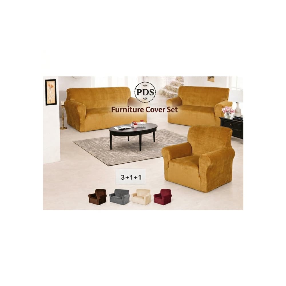 Forros para muebles, color mostaza PDS (3 piezas) - Miniatura 2