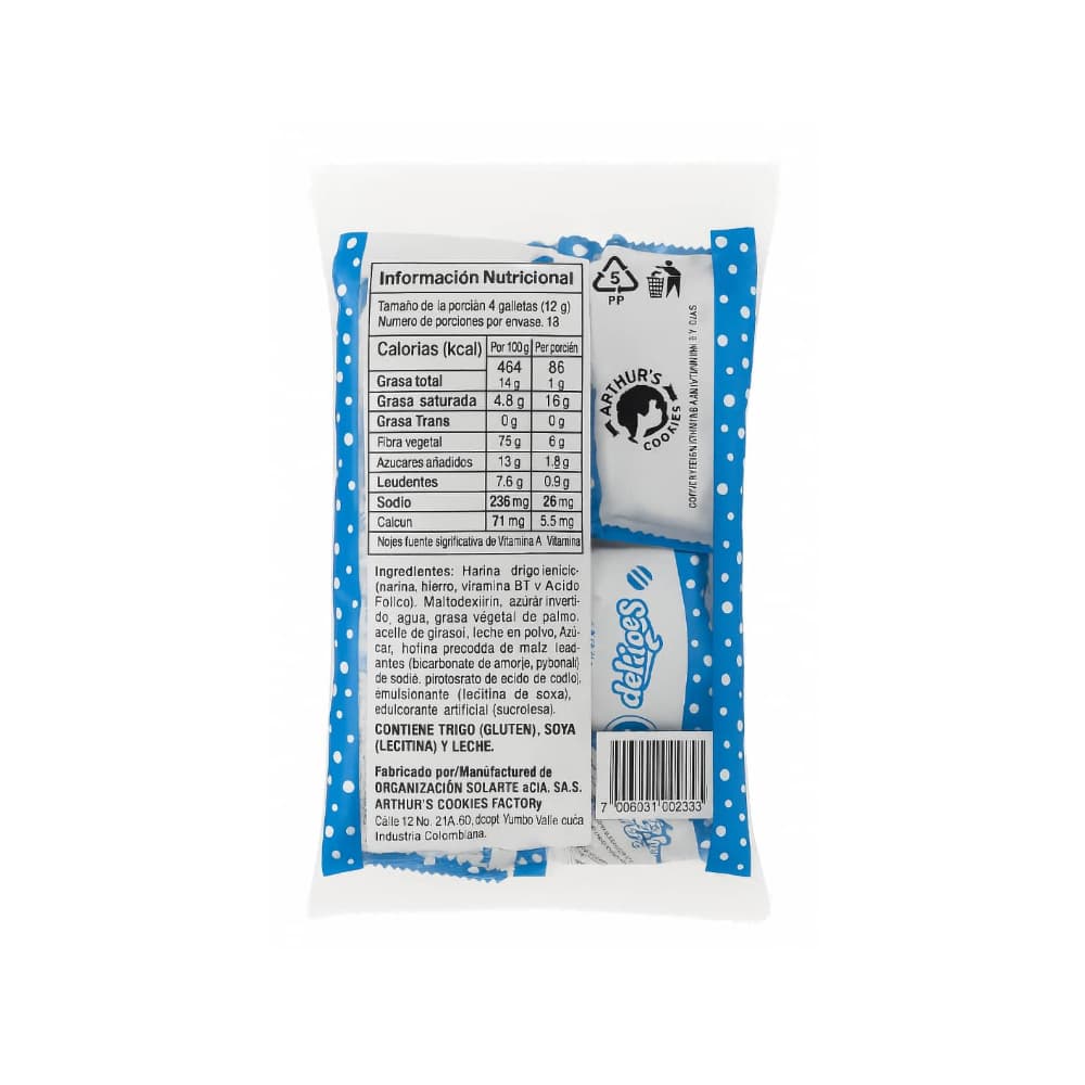 Galletas con leche sabor vainilla Delechitas (216 g / 7.6 oz) - Miniatura 2