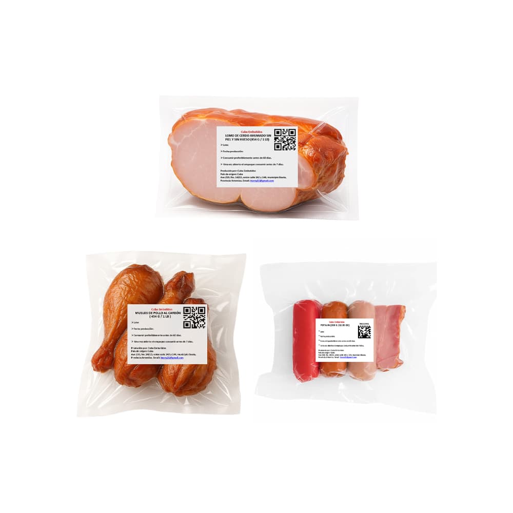 Lomo de cerdo ahumado sin piel y sin hueso + muslos de pollo al carbon + potajin - Miniatura 2