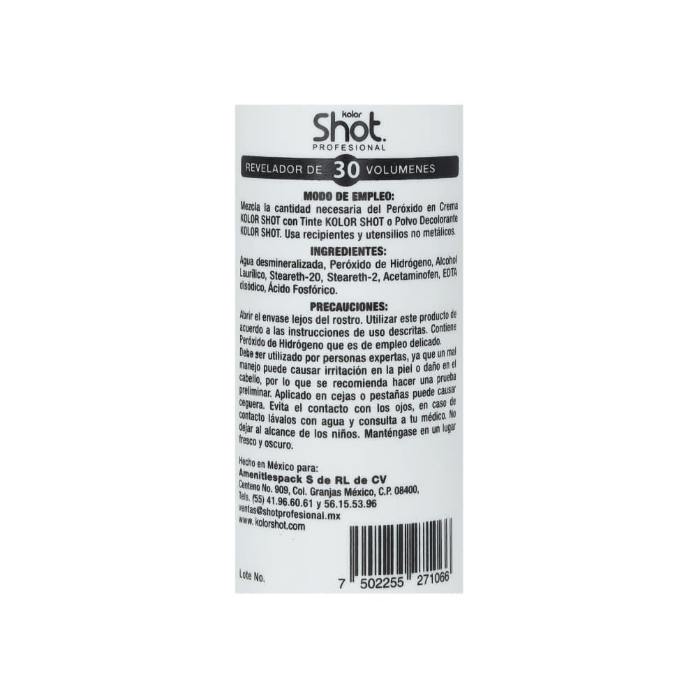 Peróxido en crema 30 vol. al 9% Kolor Shot (135 ml) - Miniatura 3