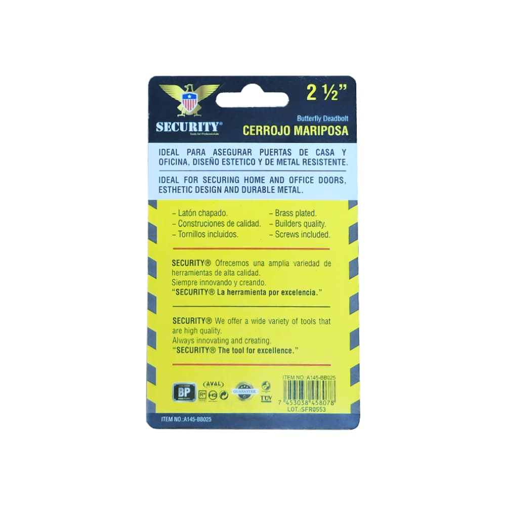 Pestillo de seguridad de 2.5 " para puertas y ventanas Security - Miniatura 7
