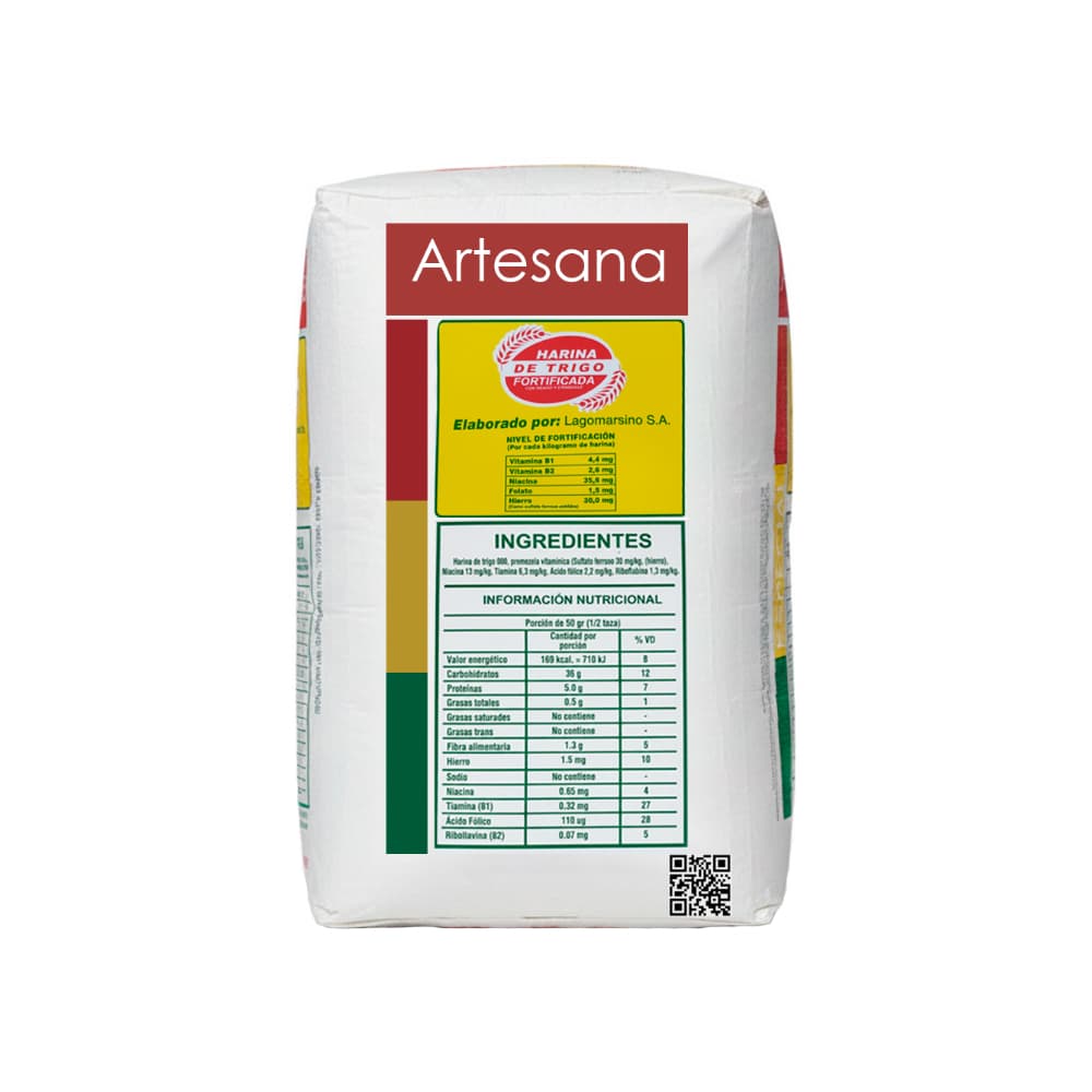 Saco de harina de trigo fortificada especial Artesana (25 kg / 55.11 lb) - Miniatura 2