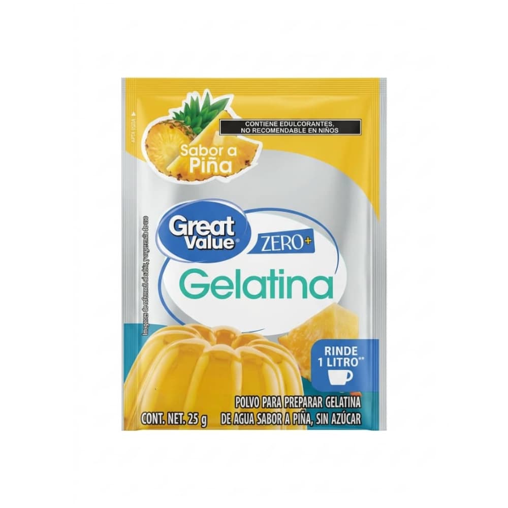 Gelatina sabor piña Great Value (25 g) - Miniatura 1