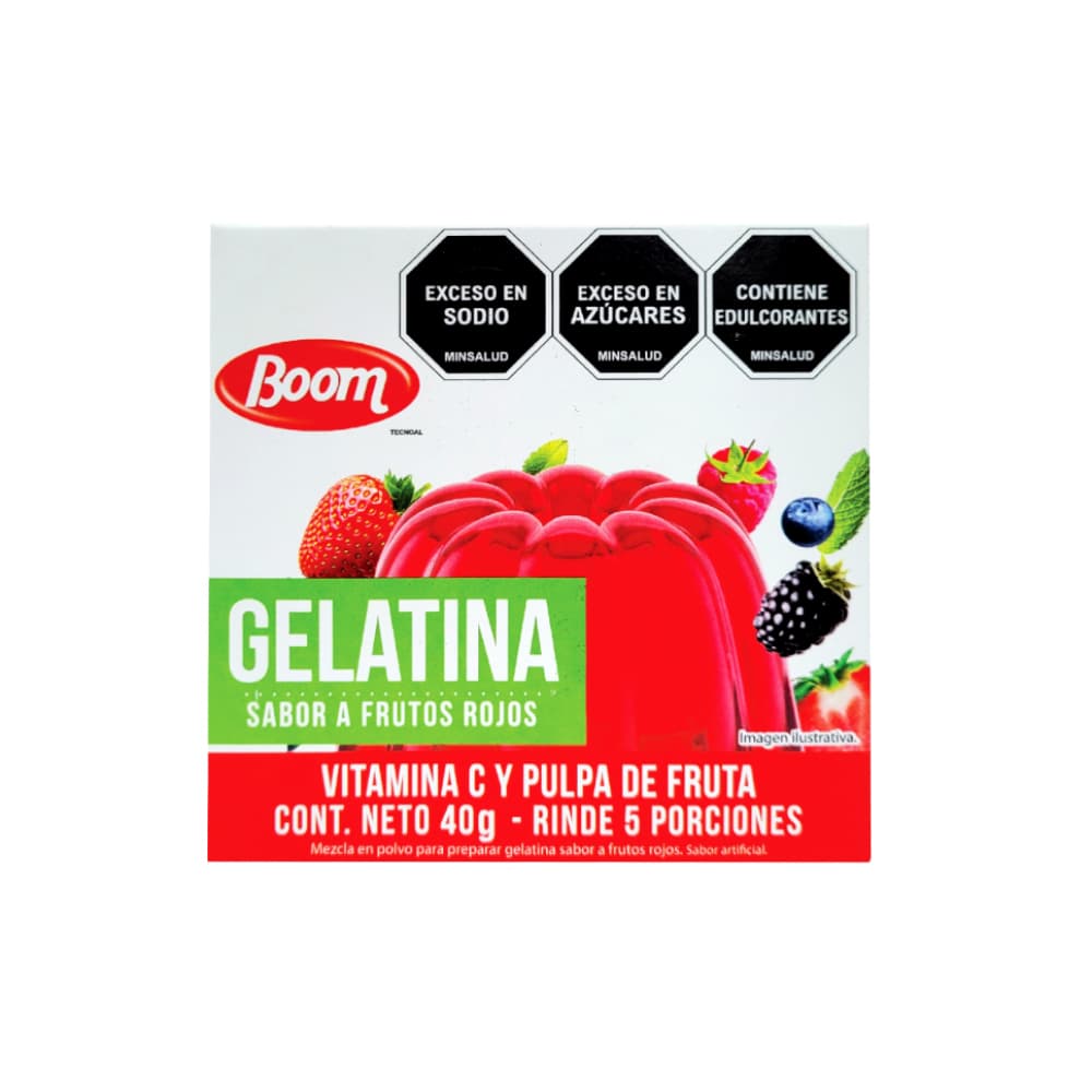 Gelatina sabor a frutos rojos Boom (40 g / 1.4 oz) - Imagen 1