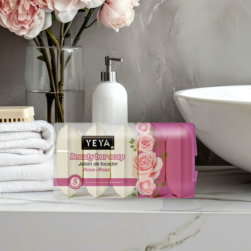 Jabón de tocador de rosa YEYA (5 x 60 g / 2.12 oz) - Miniatura 4