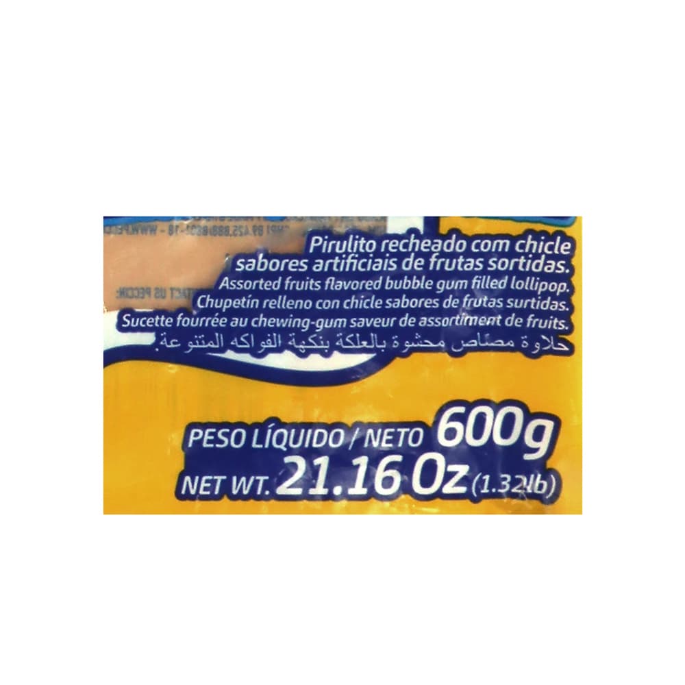 Chupa chups relleno con chicle sabor de frutas surtidas Blong 12 Peccin (600 g / 1.32 lb) - Miniatura 3