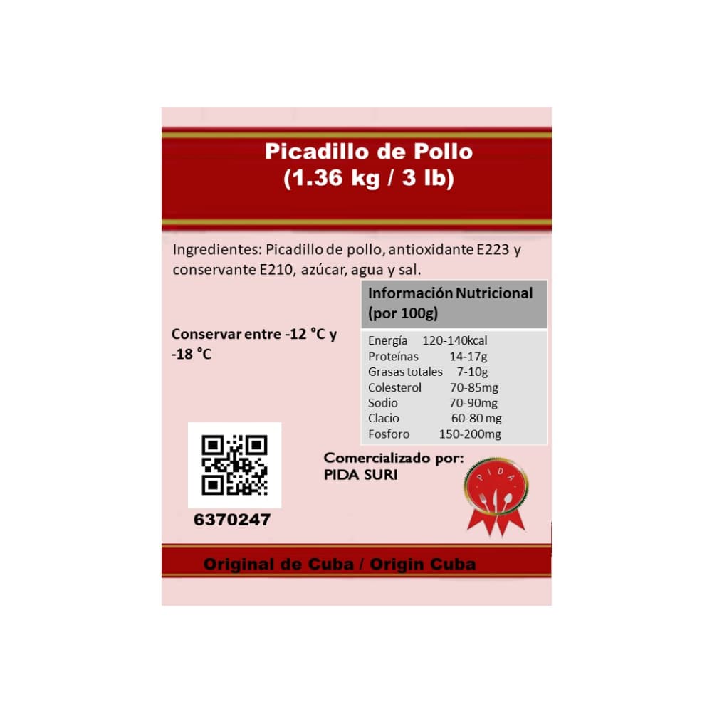 Picadillo de pollo Pida (1.36 kg / 3 lb) - Miniatura 3