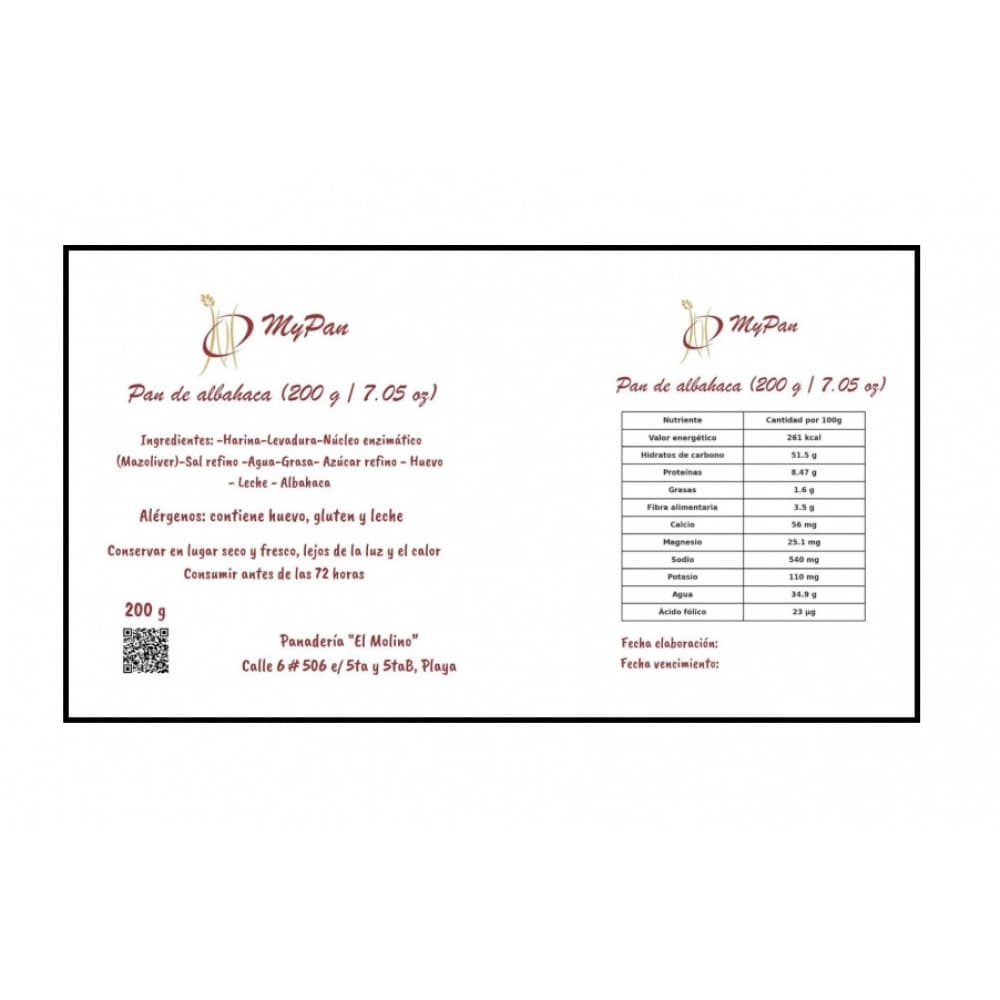 Pan de albahaca ( 2 X 200 g / 7.05 oz) - Miniatura 2